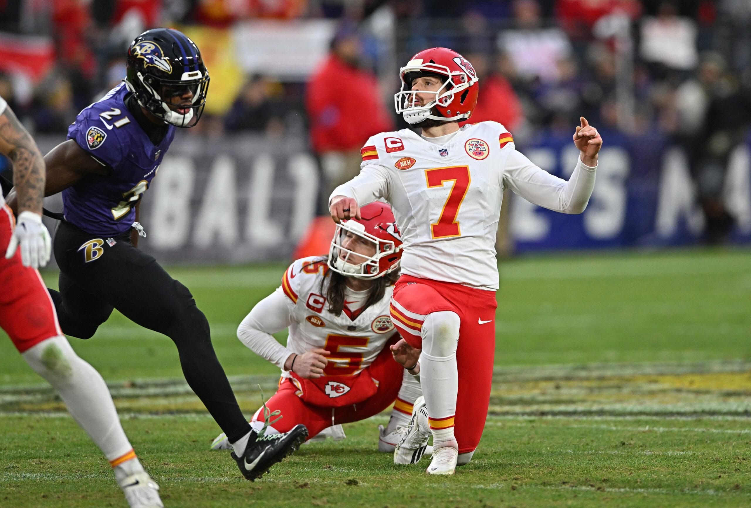 Harrison Butker at 2024 AFC Championship Football Game in Baltimore