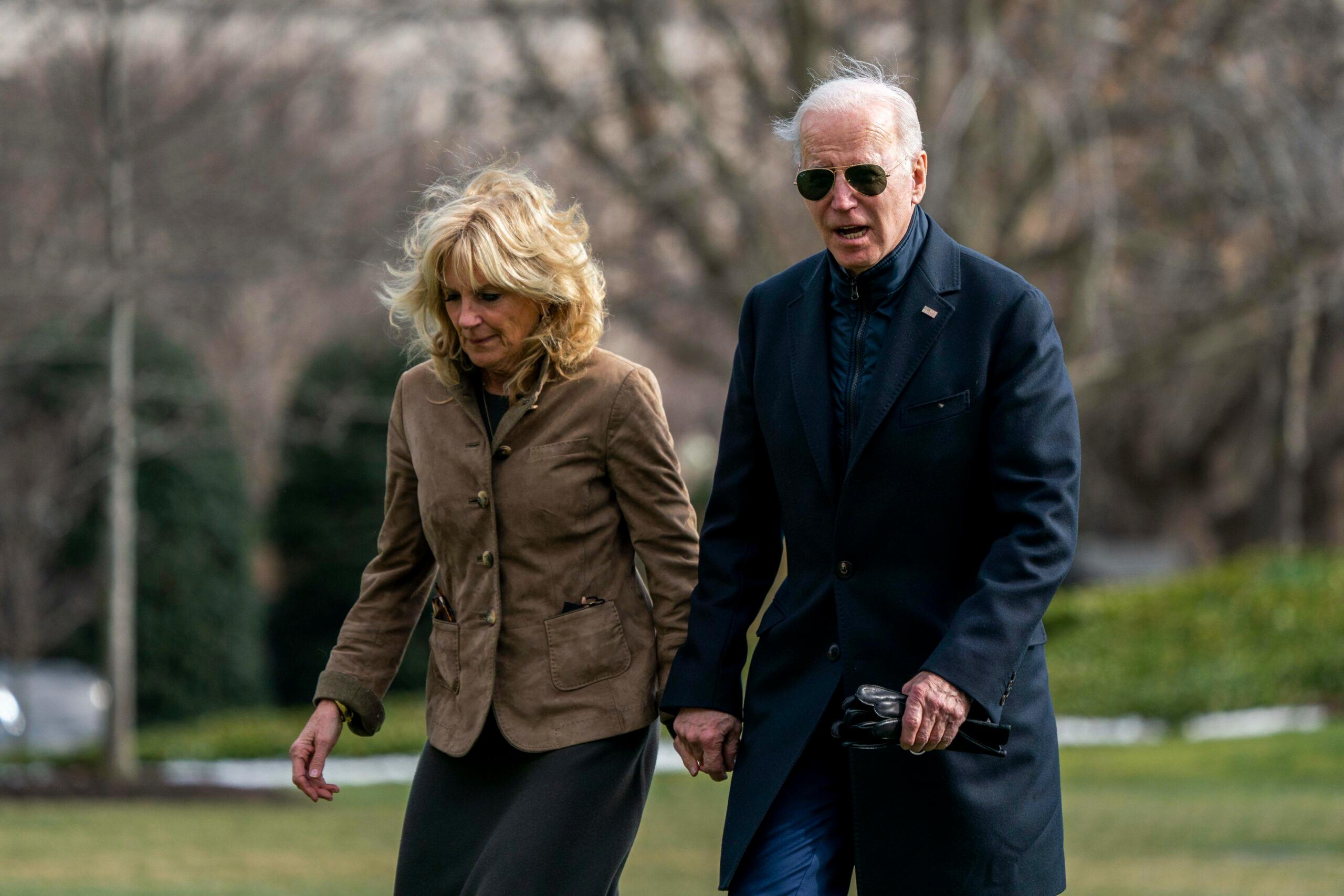 US President Joe Biden and First lady Jill Biden returns to the White House following a weekend at Camp David.