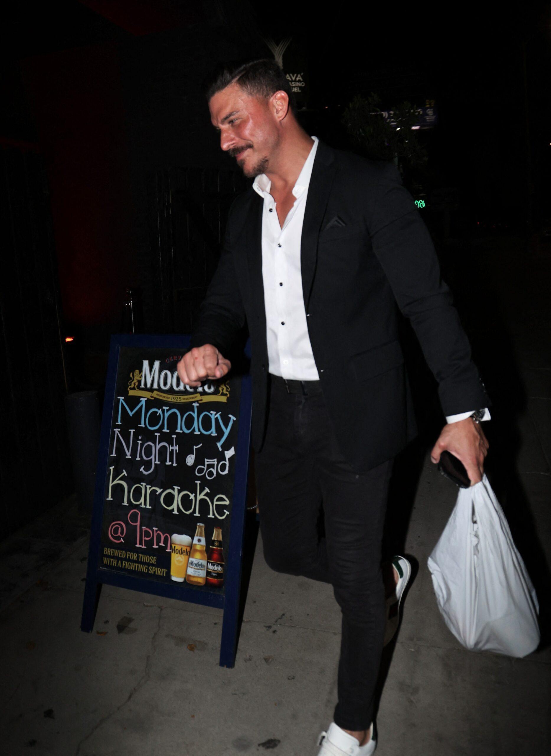 Jax Taylor seen after his Bipolar diagnosis post rehab at his bar hosting The Bachelorette