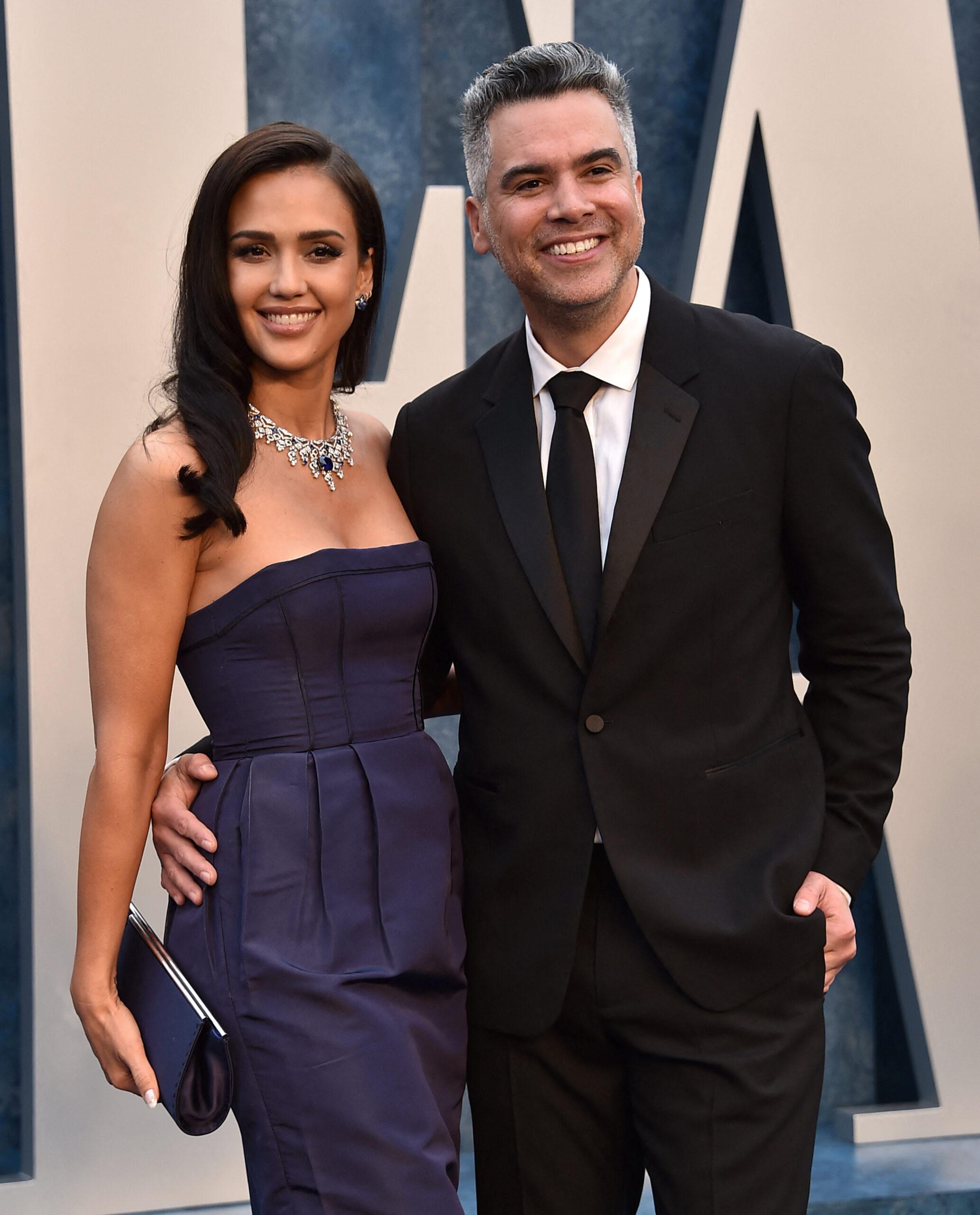 Jessica Alba, Cash Warren at the 2023 Vanity Fair Oscar Party