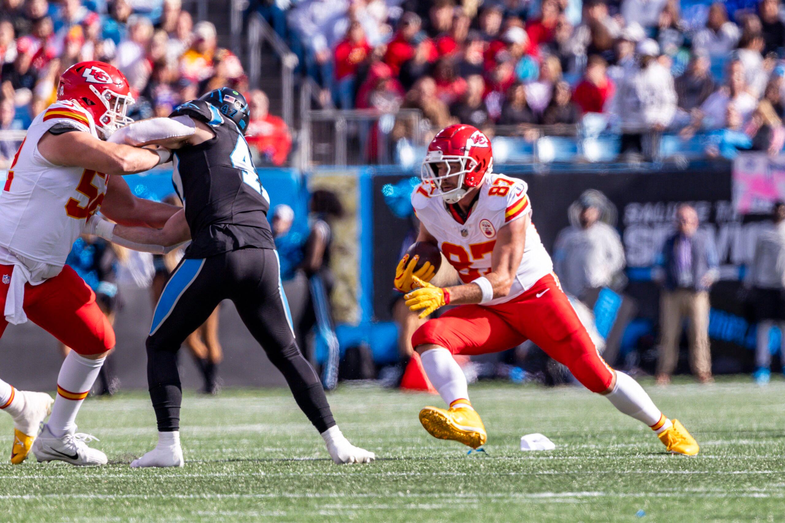 Travis Kelce on the NFL field