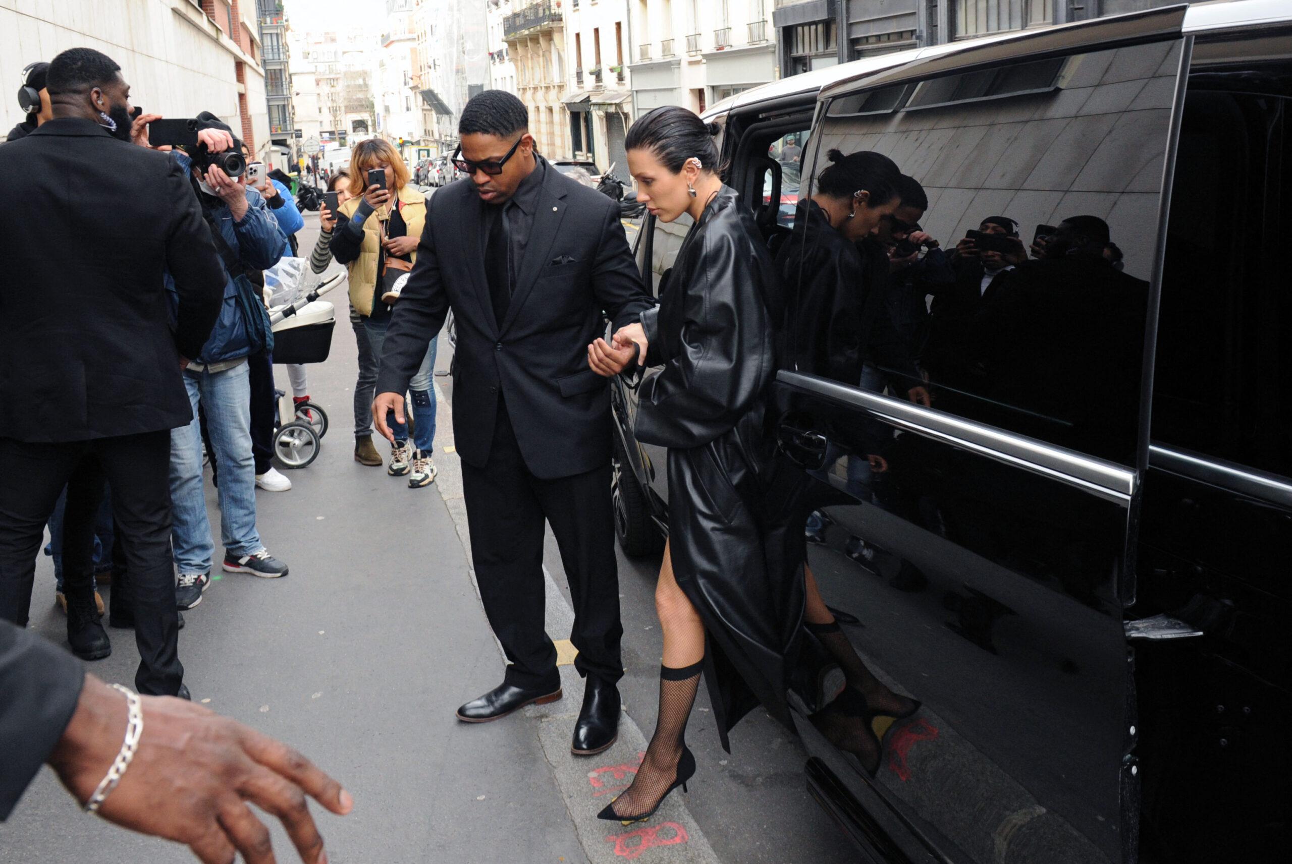 Kanye West and his girlfiend during Paris Fashion Week